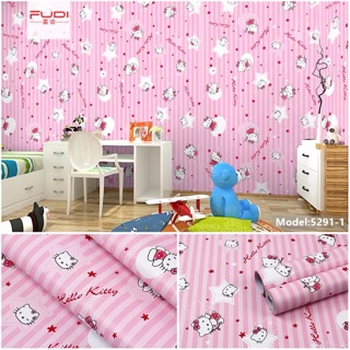 Giấy dán tường hello kitty