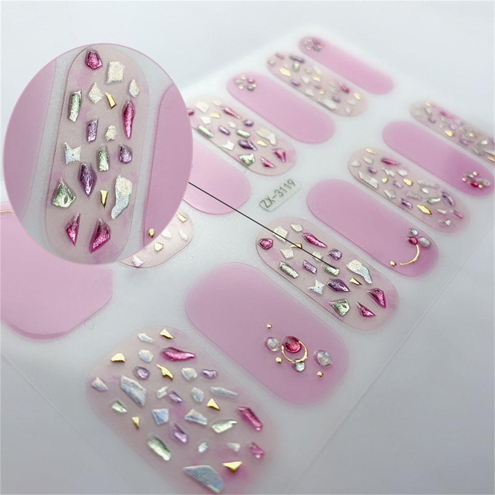 Miếng Dán Trang Trí Móng Tay Bảo Vệ Toàn Diện Họa Tiết 3D Xinh Xắn
