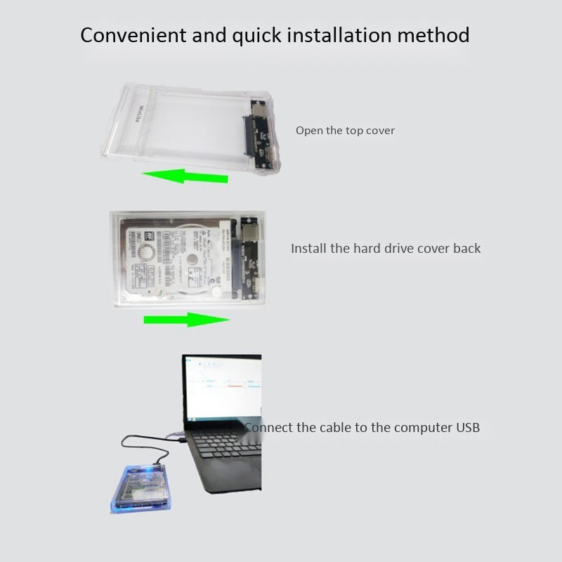 Hộp Đựng Ổ Cứng Ngoài 2.5 Inch Trong Suốt Cổng Usb 3.0 2.5-inch | BigBuy360 - bigbuy360.vn