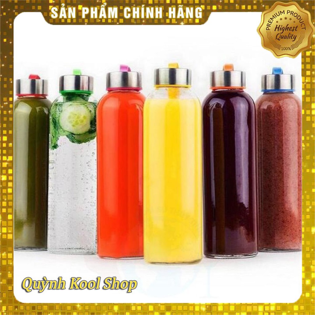 ❤️Bình Nước Thủy Tinh Nắp Dây 500ml ❤️THUẬN LỢI MANG ĐI HỌC, ĐI LÀM