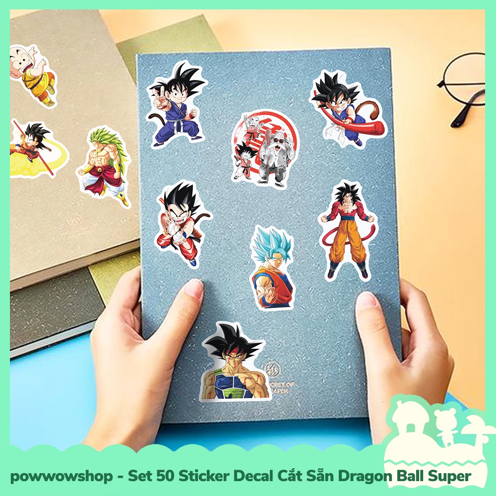 [Sẵn VN - Hỏa Tốc] Set 50 Sticker Mini Decal Dán Trang Trí Vật Dụng Mẫu Anime Manga Game Dragon Ball 7 Viên Ngọc Rồng