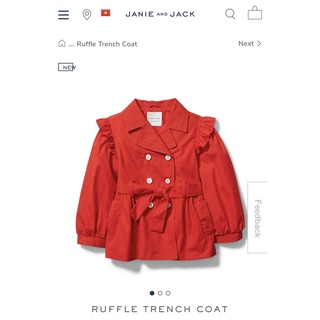 Áo khoác mangto đỏ tay bèo janie and jack