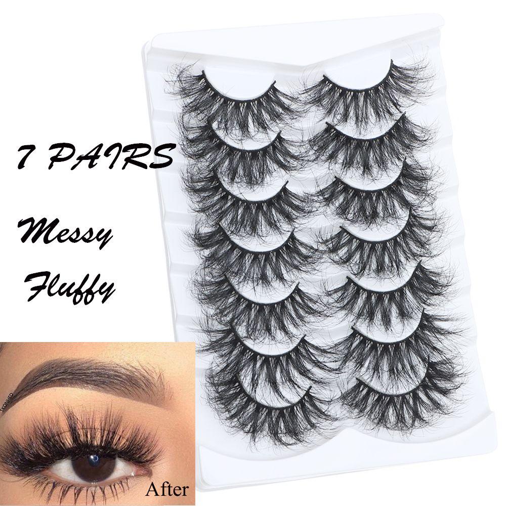 Bộ 7 Cặp Lông Mi Giả Nối Dài Dày Mềm Mại Có Thể Tái Sử Dụng