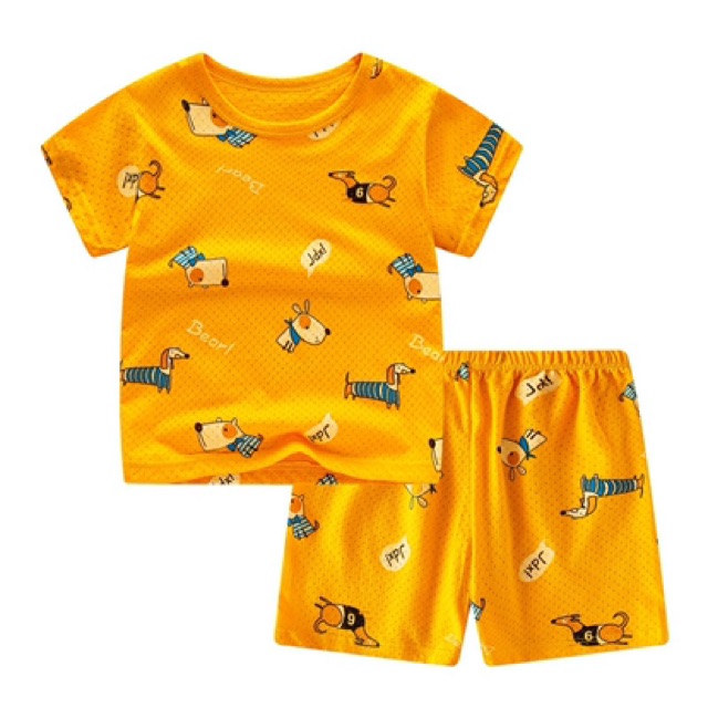 Bộ cộc cotton lỗ thoáng khí 2-7Y mẫu 5-8