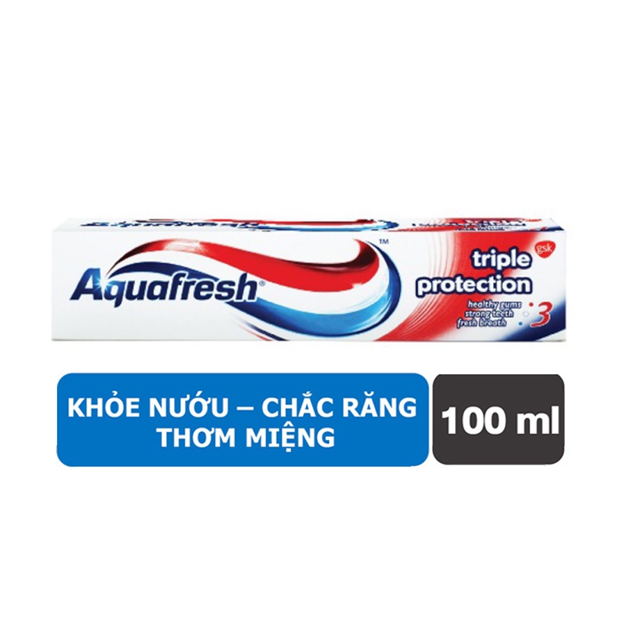 Kem đánh răng Aquafresh Triple Protection / Fresh &amp; minty (CHÍNH HÃNG) 100ml - Ngăn sâu răng, dưỡng nướu chắc khỏe