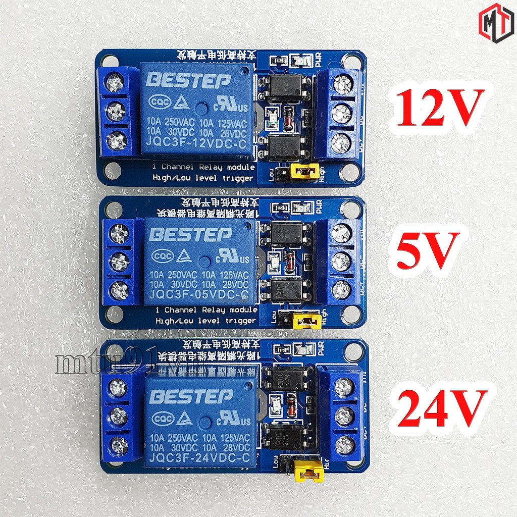 Module 1 Relay Với Opto Cách Ly , Kích HIGH/LOW 5VDC - 12VDC - 24VDC