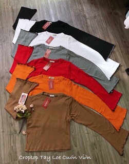 Áo Crotop Tay Loe Cuốn Viền