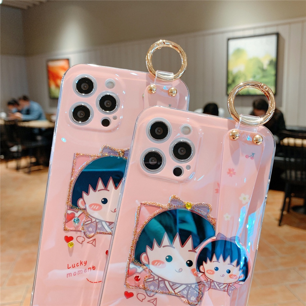 CHIBI Ốp Lưng In Hình Maruko Có Dây Đeo Xinh Xắn Cho Iphone 12 Mini 11 Pro Max Plus 8 7 6 6s Plus X Xr Xs Max