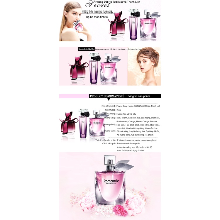 Nước Hoa Nữ Thơm Lâu Cao Cấp Sét 3 Chai Nước Hoa Hương Thơm Quyến Rũ 3*25ml - Barlow Store