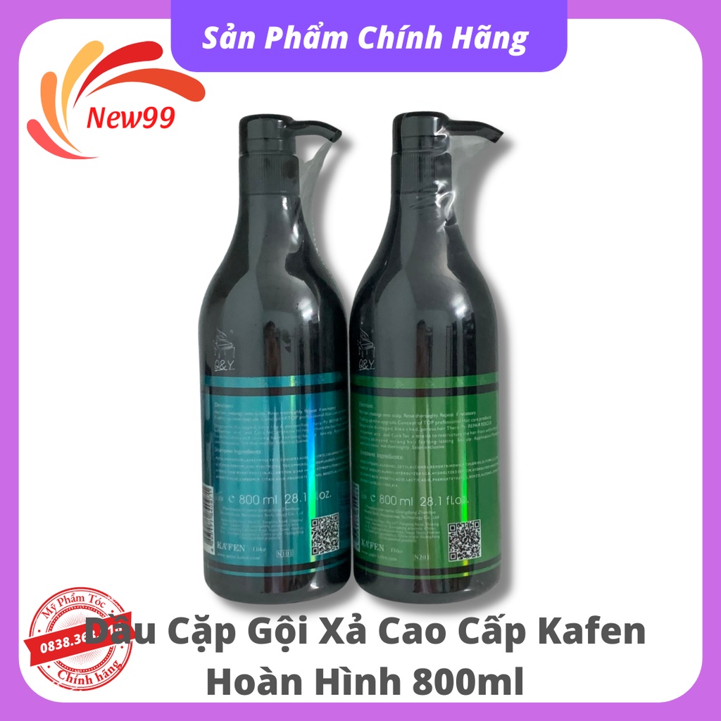Cặp dầu gội KAFEN 800ml hoàn hình xanh phục hồi tóc khô xơ hư tổn chính hãng