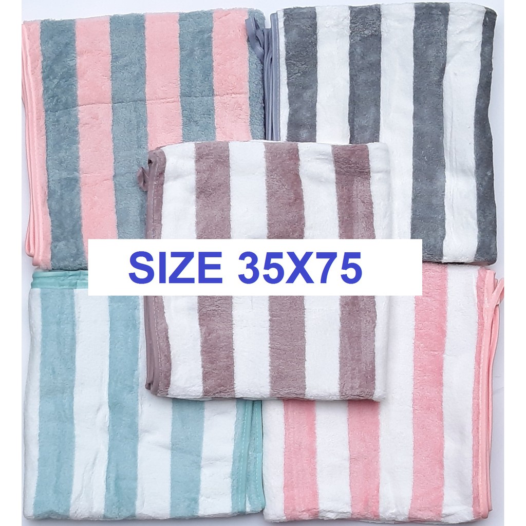 Khăn Tắm 50cmx100cm nhung lông cừu Xuất Hàn sọc  Cao Cấp