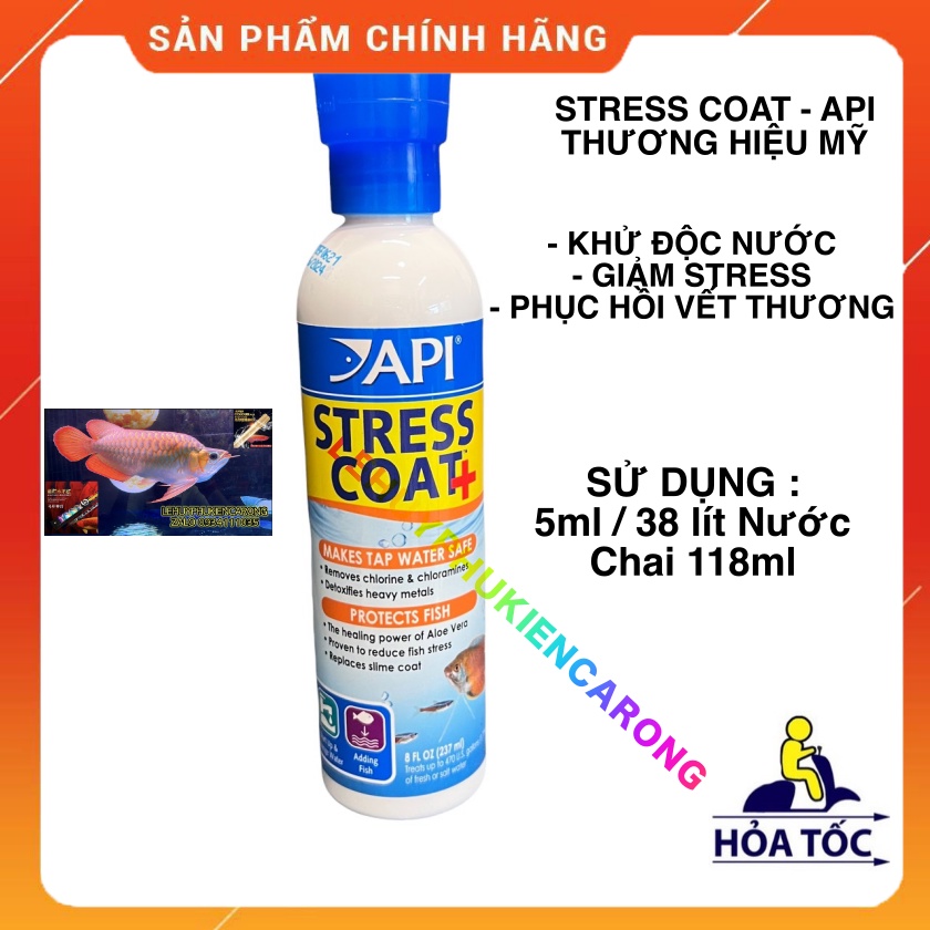 Stress Coat Dung Dịch Khử Độc Nước, Giảm Stress Cho Cá Chai 473ml