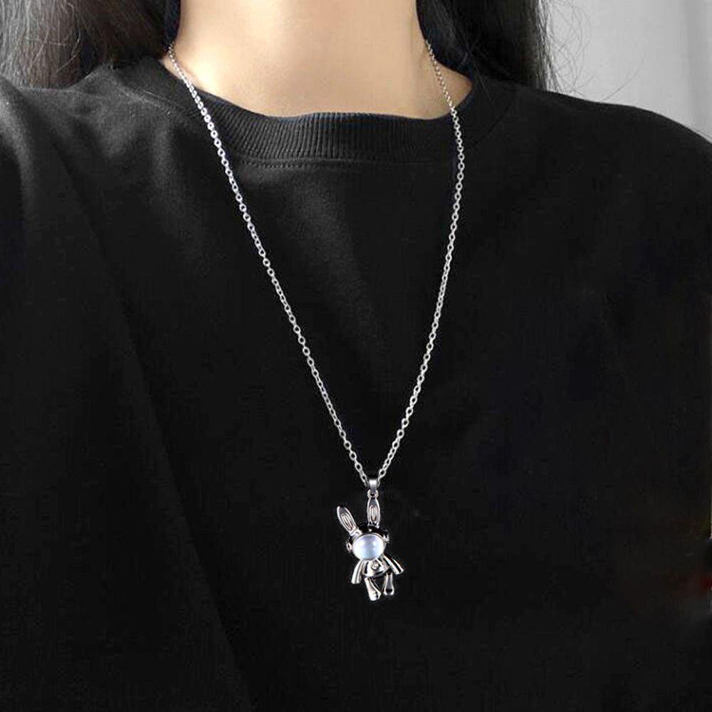 MOCHO Vòng Cổ Choker Hình Thỏ Bằng Thép Không Gỉ Nhiều Màu Phong Cách Punk Hiphop Hàn Quốc Cho Nam