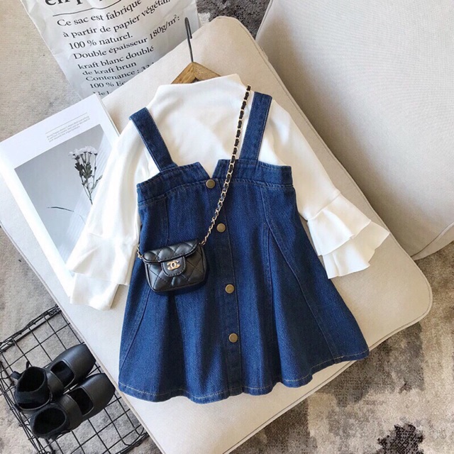 Set váy yếm cho bé gái
