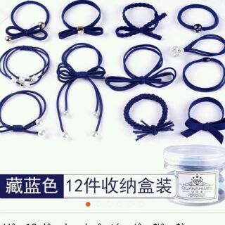 Hộp 12dây buộc tóc siêu điệu đà
