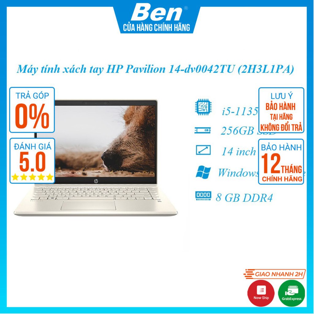 Máy tính xách tay HP Pavilion 14-dv0042TU (i5-1135G7/ 8Gb/ 256GB SSD/ 14inchFHD/ VGA ON/ Win10+Office/ Gold)/2H3L1PA. | BigBuy360 - bigbuy360.vn