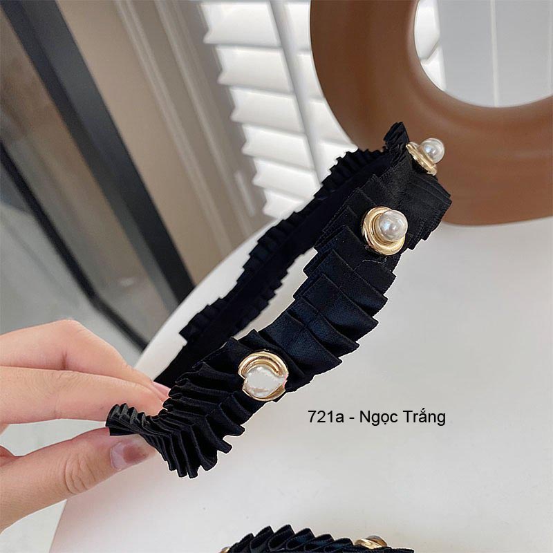 (0721) Bờm Tóc Tiểu Thư Hàn Quốc Vải Gấp Sang Trọng