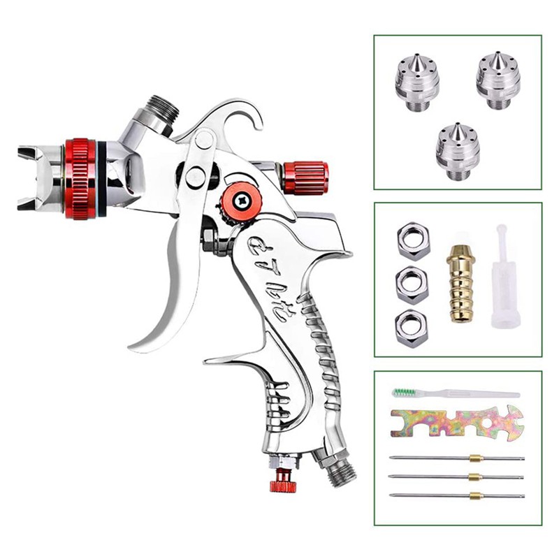 Vòi Phun Sơn Áp Lực 2008hvlp 3 Đầu Phun 1.4 / 1.7 / 2mm Cho Xe Hơi Có Vòi Phun 600cc