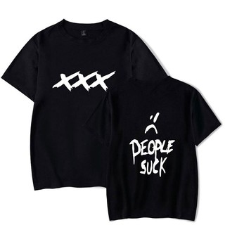 Rapper XXXTentacion Unisex Áo Thun Cotton Nam Nữ Áo Sơ Mi Mùa Hè Tay Ngắn Áo Size Lớn XXS-4XL 382