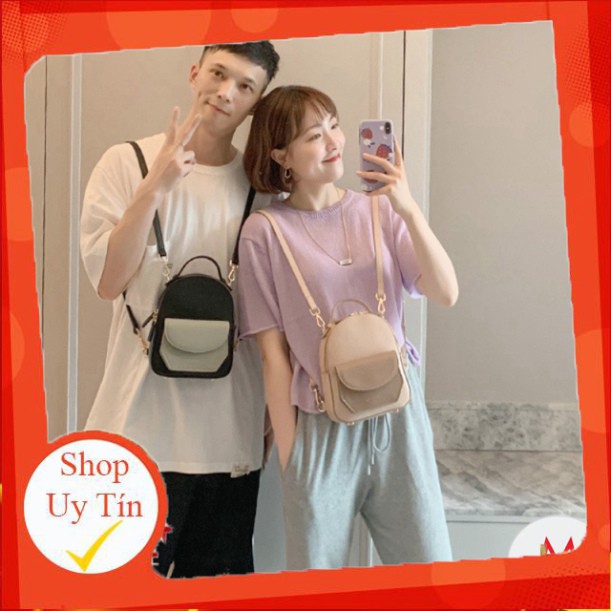 Balo Nữ Mini Thời Trang MICOCAH Phối Màu Vintage Da Cao Cấp Cực Đẹp MC43 - Micocah Mall