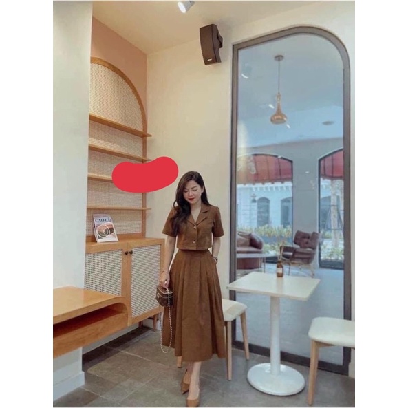 set váy công sở croptop