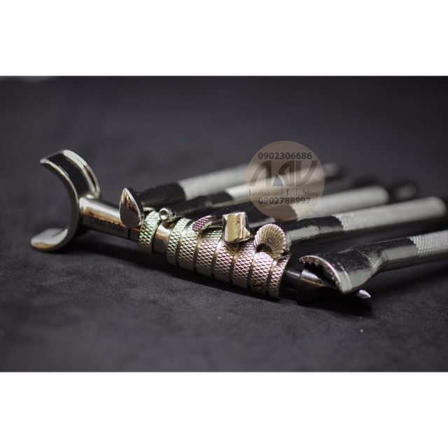Tandy Mỹ | Bộ dao và tools chạm khắc trên da Veg thủ công Carving on Veg Tan Leather