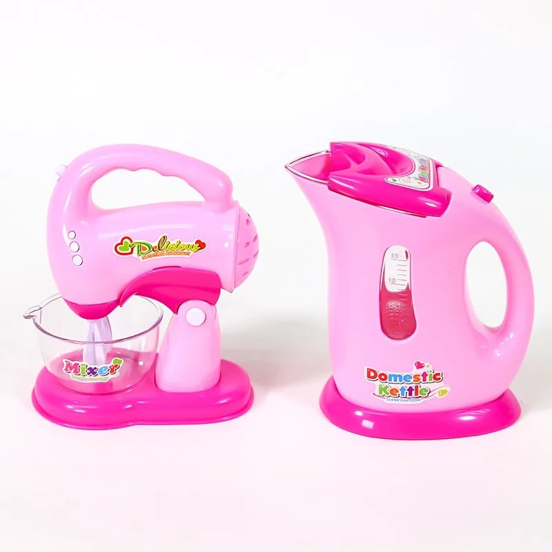 [Mã BMLTA50 giảm 10% đơn 99K] Đồ chơi bé gái tiNiToy nhà bếp máy trộn bột + ấm nước màu hồng Value toys LS8290