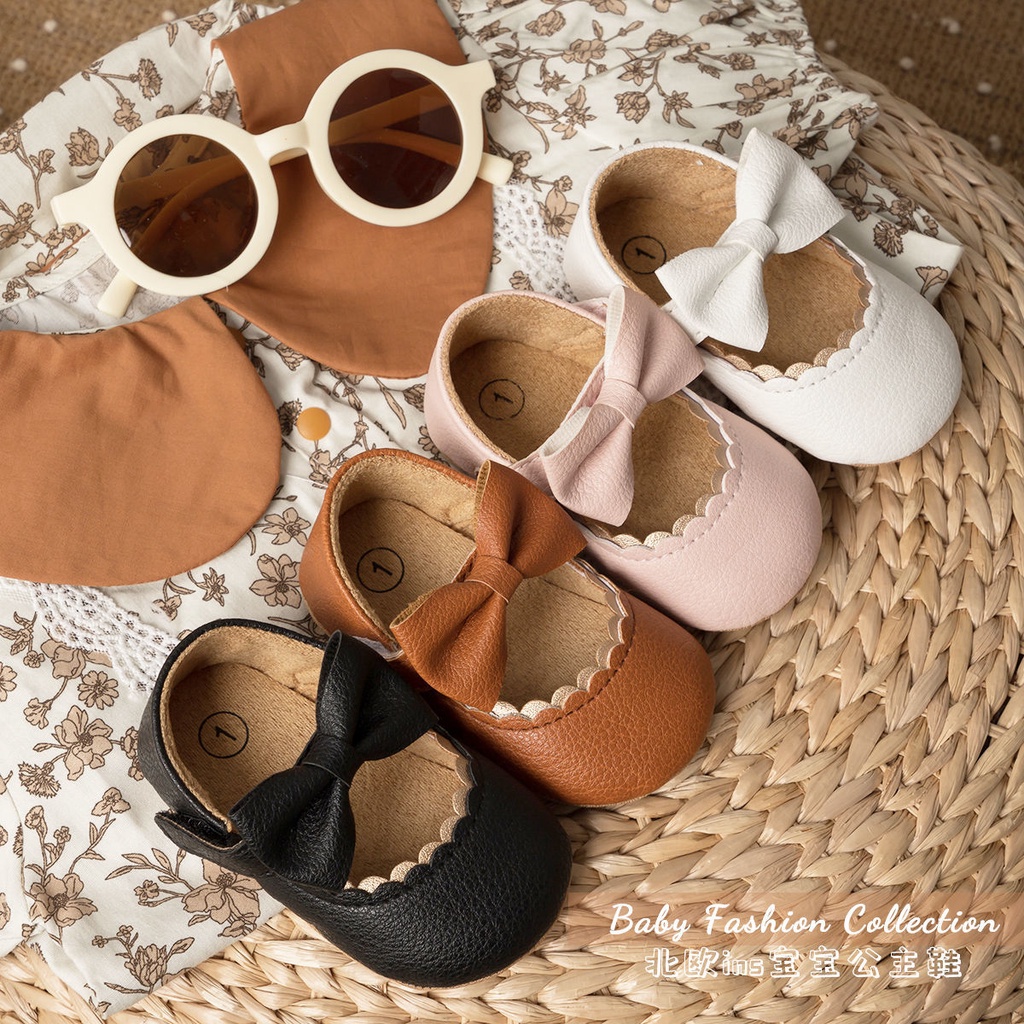 Giày Búp Bê Đế Mềm Chống Trượt Đính Nơ Phong Cách Công Chúa Thời Trang Xuân Thu Dành Cho Bé Gái Tập Đi