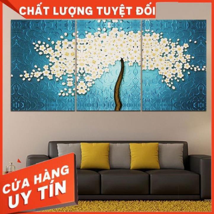 [GIÁ TẬN XƯỞNG] Tranh treo tường 3 tấm BÓNG 3D ( Tặng kèm đinh đa năng không cần khoan tường )