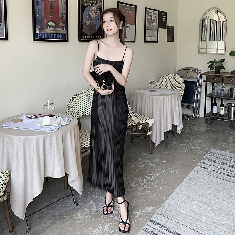 IELGY  Đầm Hai Dây Màu Trắng Thời Trang Cho Nữ