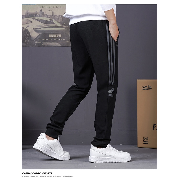 Quần Dài Thể Thao Adidas Co Giãn Thêu Logo Thời Trang Cá Tính Dành Cho Cặp Đôi