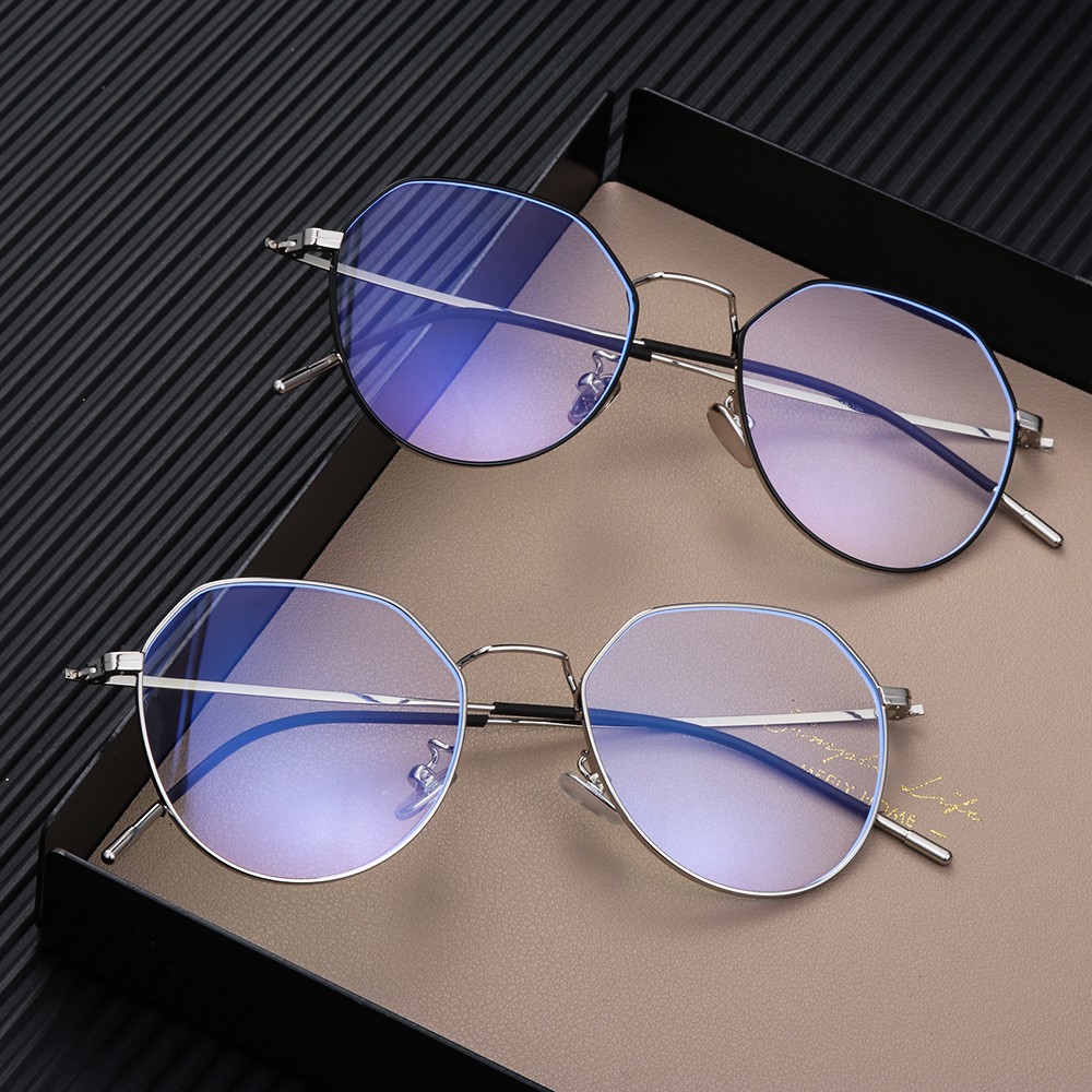 👒OSIER🍂 Retro Anti Blue Light Oversized Optical Glasses Computer Glasses Vision Care Goggles Gaming Eyewear Eyeglasses Unisex Polygon Metal Frame