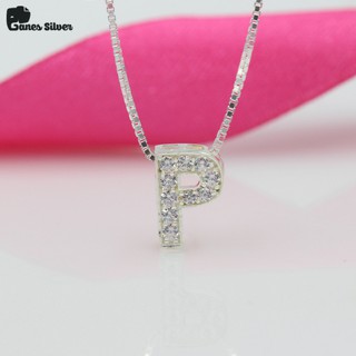 Dây Chuyền Bạc Nữ Chữ P Chất Liệu Bạc Ta cao Cấp Thương Hiệu Ganes Silver
