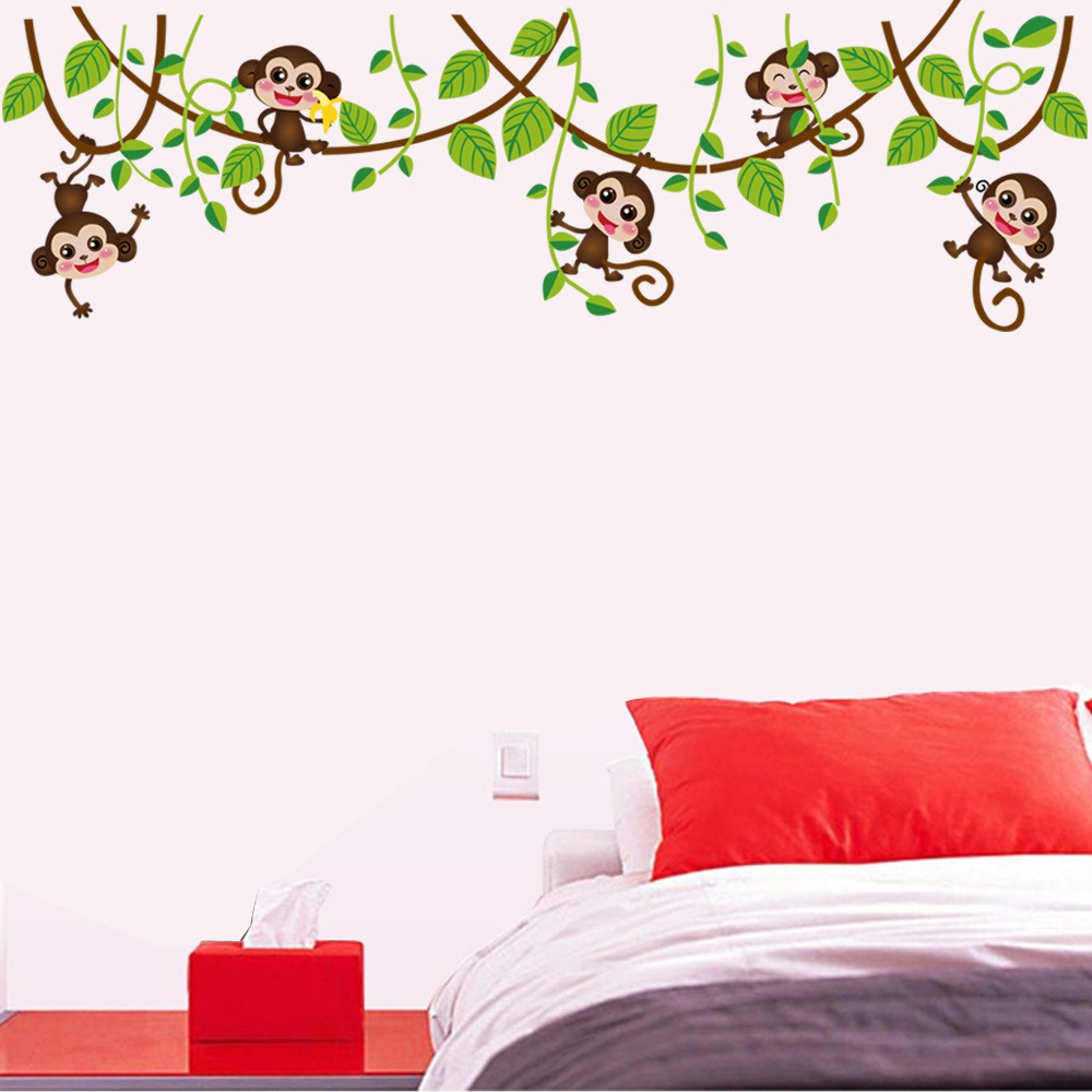 Decal dán tường - Giấy dán tường - Khỉ dây leo - kiddecals - AY7247 | BigBuy360 - bigbuy360.vn