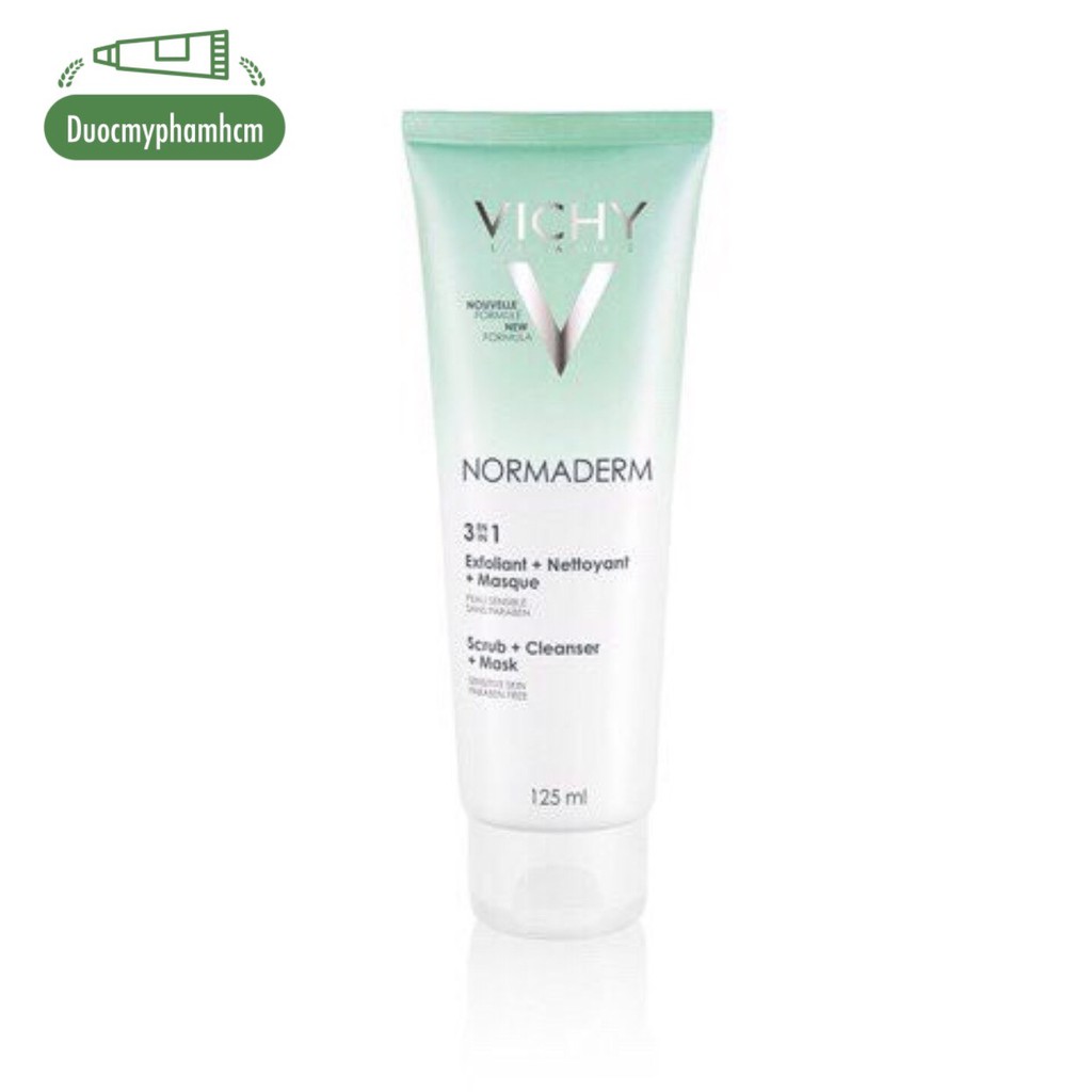 Vichy Kem Tẩy Tế Bào Chết 3 Tác Dụng Normaderm 3 in 1 Scrub + Cleanser + Mask 125ml