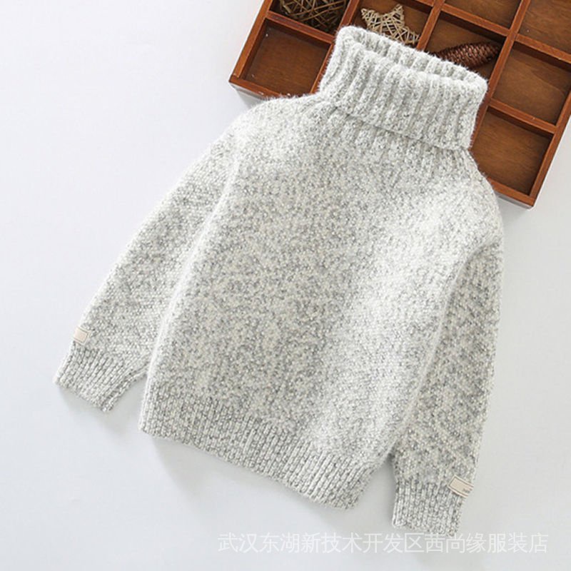 Áo Sweater Dệt Kim Dày Chui Đầu Cổ Lọ Phong Cách Hàn Quốc Thời Trang Mùa Đông Mới Cho Bé