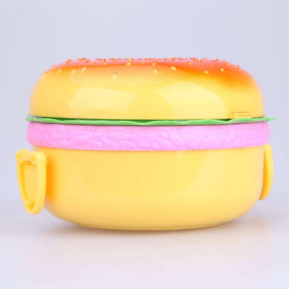 Hộp Cơm Bento 3 Tầng Hình Hamburger Màu Trắng | BigBuy360 - bigbuy360.vn