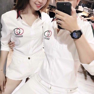 Sơ mi cặp nam nữ gucci double phối siêu hot a55