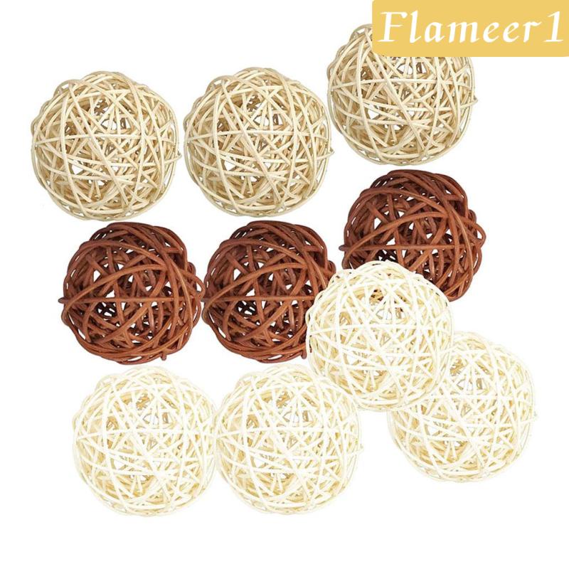 [flameer1] Set 10 Quả Cầu Mây Đan Dùng Để Trang Trí Bình Hoa Và Tô Cho Bữa Tiệc DIY