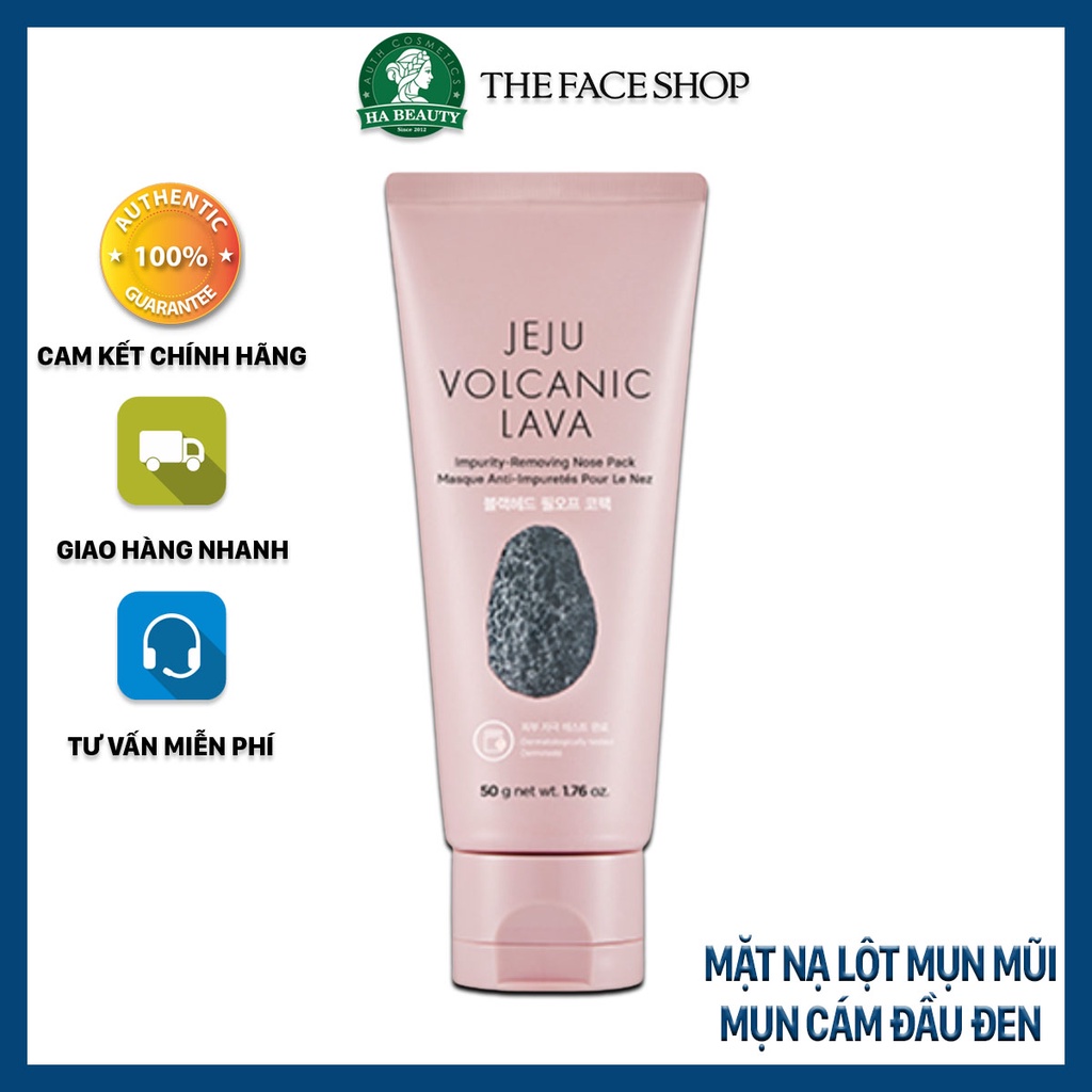 Mặt nạ lột mụn cám đầu đen và tế bào chết ngừa mụn mũi The Face Shop Jeju Volcanic Lava Impurity Removing Nose Pack 50ml