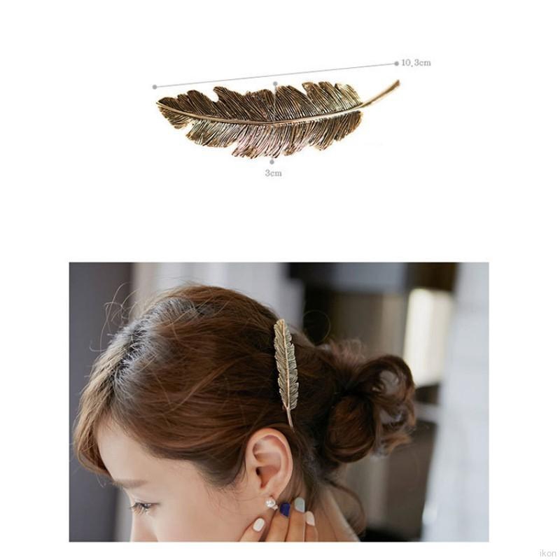 Kẹp tóc hình lông vũ xinh xắn retro cho nữ