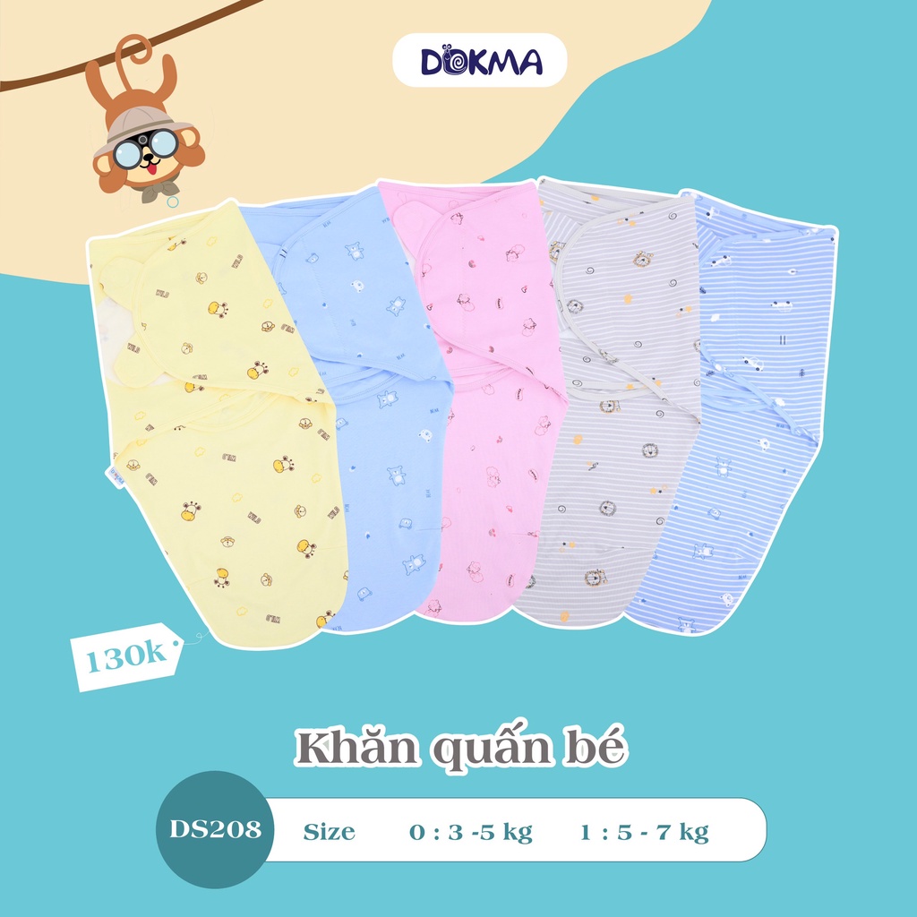 [FREESHIP] Ủ kén cho bé sơ sinh cotton Dokma Voi.kids DS208