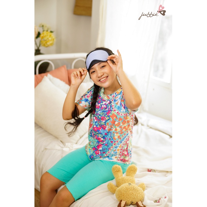 Bộ lửng thun cotton mặc nhà bé gái jubbie kids 82006