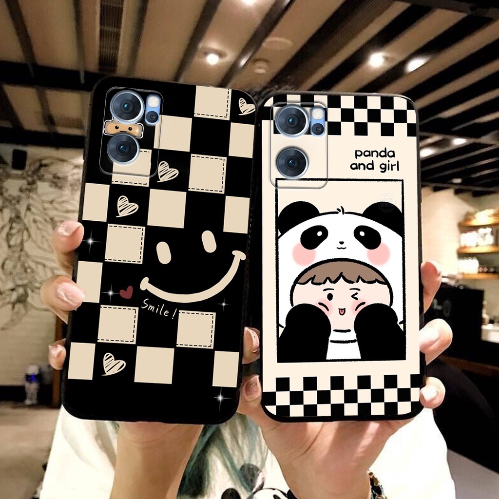 Ốp lưng Oppo RENO 7 5G - Bảo vệ camera in hình cao cấp mẫu kẻ vuông,mikenbe@r siêu hot
