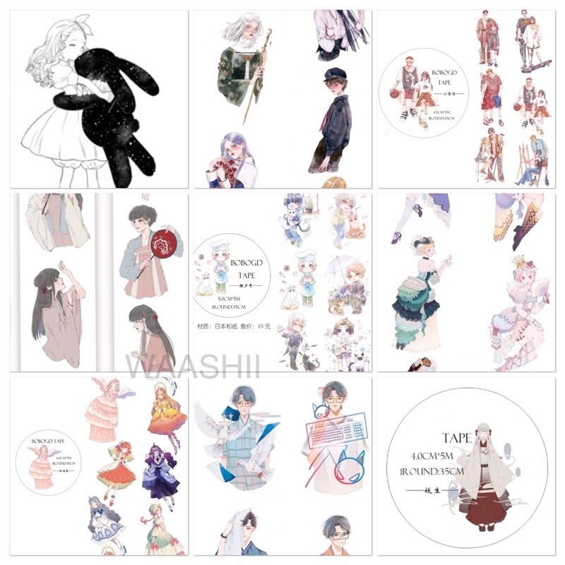 Băng dán washi tape nhân vật phần 2