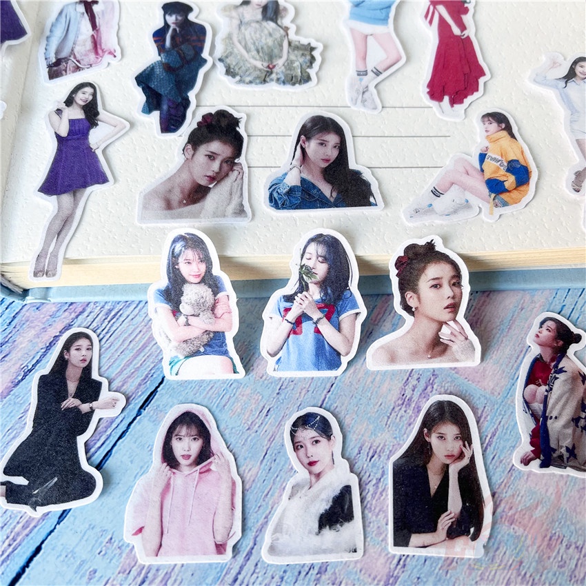 ★★★ Iu Lee Ji Eun Q-5 ♪ Sticker Trang Trí Nhật Ký Xinh Xắn Chất Lượng ★★★ Set 40 Sticker Dán Trang Trí Album DIY