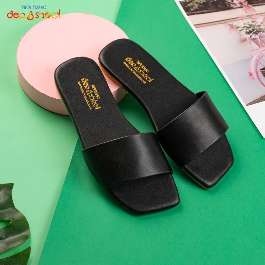 Dép nữ thời trang quai ngang đế bệt Depvashock MS 111