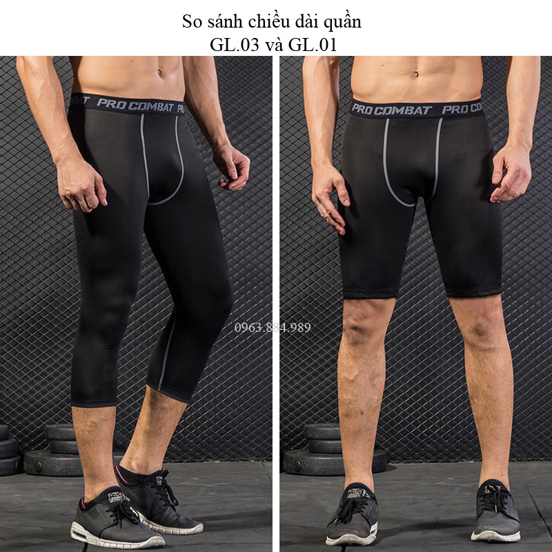 Quần lót, quần giữ nhiệt GL.03 dáng lửng ngăng bắp chân cho anh em choi thể thao, tập gym- ẢNh, video shop làm