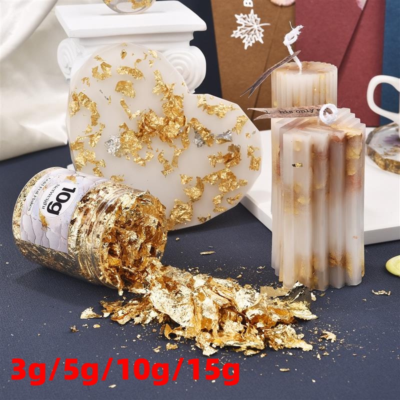 Lá Vàng Bạc Giả Lấp Lánh Trang Trí Móng Tay