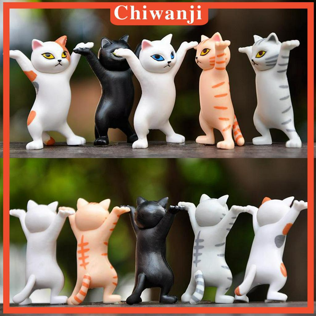 Bộ 5 Tượng Mèo Đồ Chơi Trang Trí Đáng Yêu